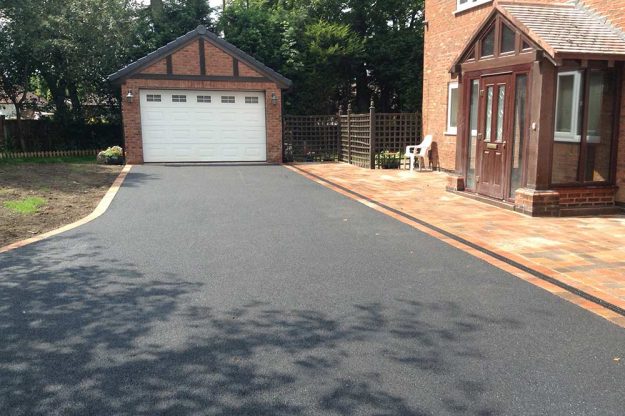 tarmac driveway, blocked entrance and drainage channels - Feckenham Road, Redditch